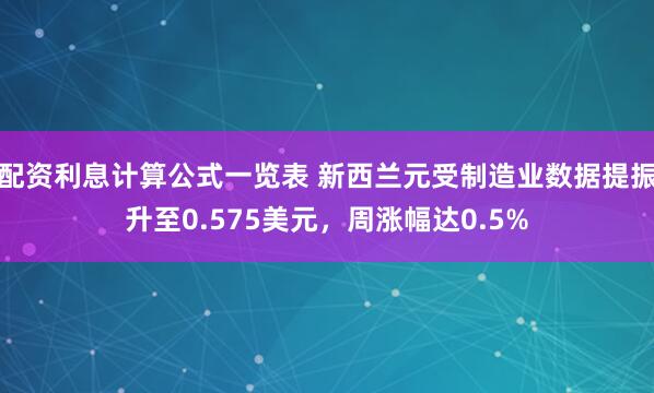 配资利息计算公式一览表 新西兰元受制造业数据提振升至0.575美元，周涨幅达0.5%